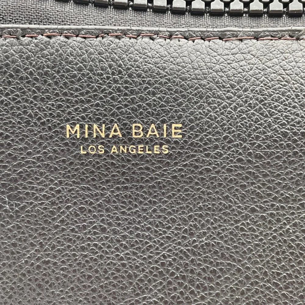 Mina Baie Diaper Bag Leather Backpack Women Large Black Good Condition